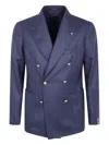 Tagliatore Men's Button Detail Jacket Pockets In Blue