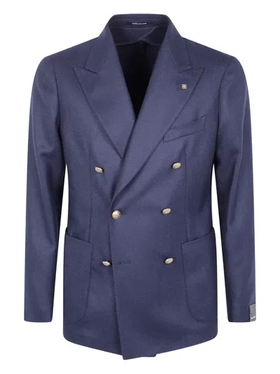 Tagliatore Men's Button Detail Jacket Pockets In Blue