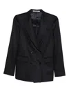 Tagliatore Double-breasted Long-sleeves Blazer In Black