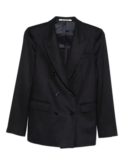 Tagliatore Double-breasted Long-sleeves Blazer In Black