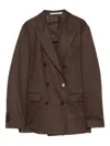 Tagliatore Double-breasted Long-sleeves Blazer In Brown