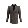 Tagliatore Double-breasted Blazer In Brown