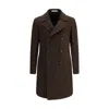 Tagliatore Double-breasted Coat In Brown