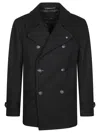 Tagliatore Double-breasted Tailored Coat In Black