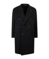 Tagliatore Black Double-breasted Coat With Four Pockets In Black