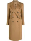 Tagliatore Double-breasted Midi Coat In Brown