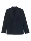 Tagliatore Tailored Blue Double-breasted Jacket With Notched Lapel