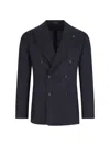 Tagliatore Double-breasted Tailored Jacket Flap Pockets In Blue