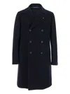 Tagliatore 'arden' Blue Long Double-breasted Coat In Blue