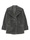 Tagliatore Double-breasted Notched Coat In Gray