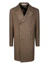 Tagliatore Double-breasted Notched-lapel Coat In Brown
