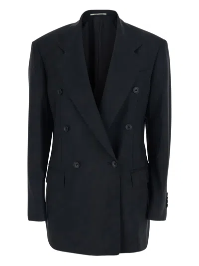 TAGLIATORE DOUBLE-BREASTED NOTCHED-LAPELS JACKET