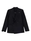 Tagliatore Double-breasted Patch-pocket Blazer In Black