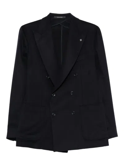 Tagliatore Double-breasted Patch-pocket Blazer In Blue
