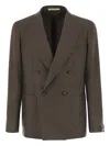 Tagliatore Double-breasted Patch-pocket Blazer In Brown