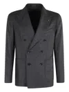 Tagliatore Double-breasted Patch-pocket Blazer In Gray