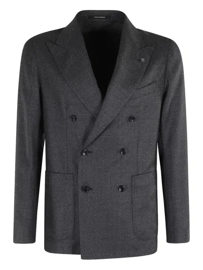 Tagliatore Double-breasted Patch-pocket Blazer In Gray