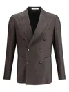 Tagliatore Double-breasted Patch-pocket Blazer In Gray