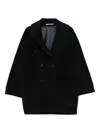 Tagliatore Double-breasted Patch-pocket Coat In Black