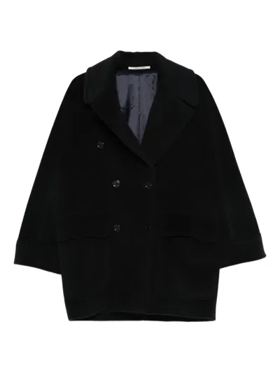 Tagliatore Double-breasted Patch-pocket Coat In Black