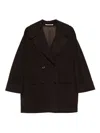 Tagliatore Double-breasted Patch-pocket Coat In Brown