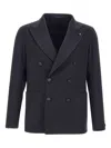Tagliatore Double-breasted Patch-pocket Jacket In Blue