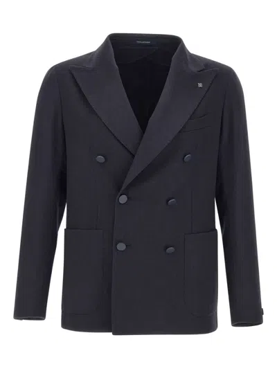 Tagliatore Double-breasted Patch-pocket Jacket In Blue