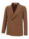 Tagliatore Double-breasted Patch-pocket Jacket In Brown