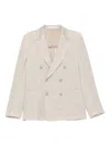 Tagliatore Double-breasted Patch-pocket Jacket In Neutral