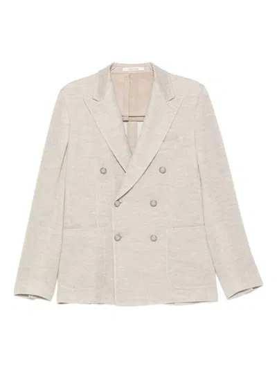 Tagliatore Double-breasted Patch-pocket Jacket In Neutral