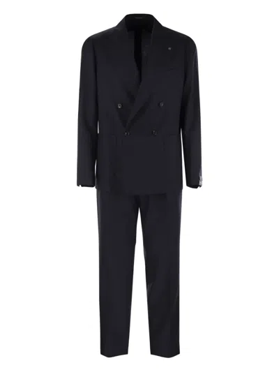 Tagliatore Double-breasted Patch-pocket Suit In Multi