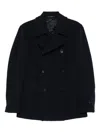 Tagliatore Double-breasted Wool Coat In Blue