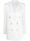 Tagliatore Grey M\u00e9lange Double-breasted Jacket In Wool In White