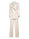 Tagliatore Double-breasted Peak-lapel Dress In Neutral