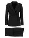 Tagliatore Double-breasted Wool Blend Suit With Tailored Trousers In Black