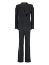 Tagliatore Double-breasted Peak-lapel Suit In Black