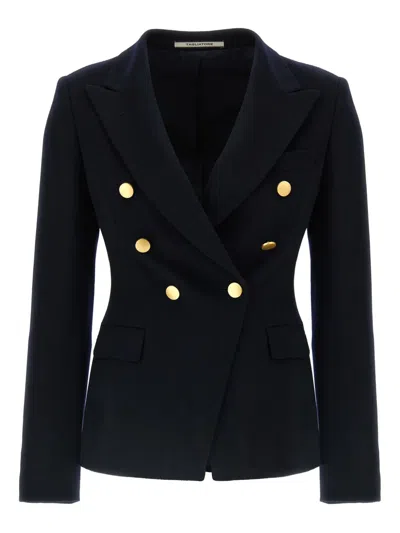 Tagliatore Double-breasted Peak-lapels Blazer In Blue