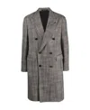 Tagliatore Double-breasted Peaked Coat In Gray
