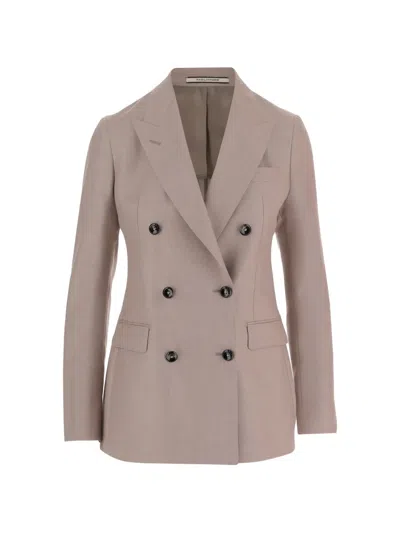 Tagliatore Parigi Womens Jacket Notch Lapels Buttons In Neutral
