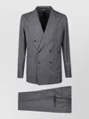 Tagliatore Double-breasted Pinstripe Jacket And Pockets In Gray