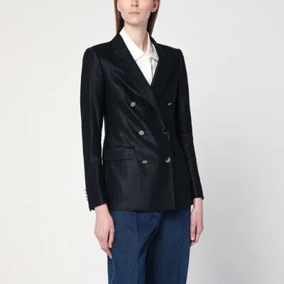 Tagliatore Double-breasted Pinstripe Jacket In Blue Women