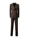Tagliatore Pinstripe-pattern Suit In Brown