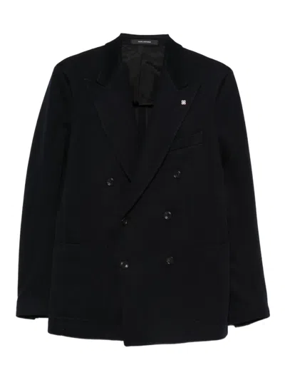 Tagliatore Double-breasted Pocket Blazer In Black