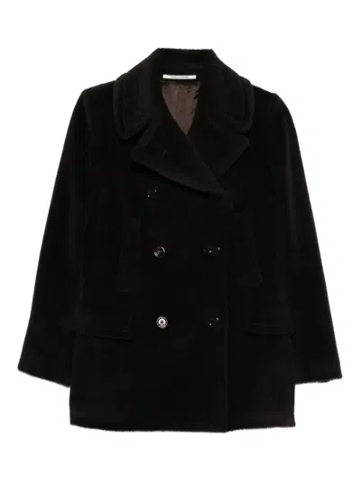 Tagliatore Double-breasted Pocket Coat In Black