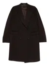 Tagliatore Double-breasted Pocket Coat In Brown