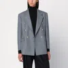 Tagliatore Double-breasted Prince Of Wales Jacket In Gray