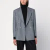 Tagliatore Double-breasted Prince Of Wales Jacket In Gray