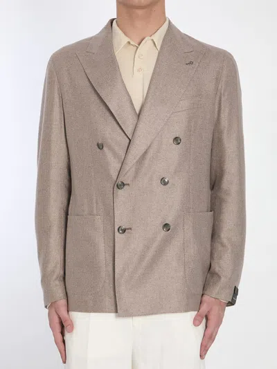 TAGLIATORE TAGLIATORE DOUBLE-BREASTED SILK JACKET