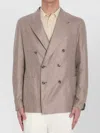 Tagliatore Double-breasted Silk Jacket In Brown