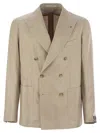 Tagliatore Double Breasted Silk Jacket In Green